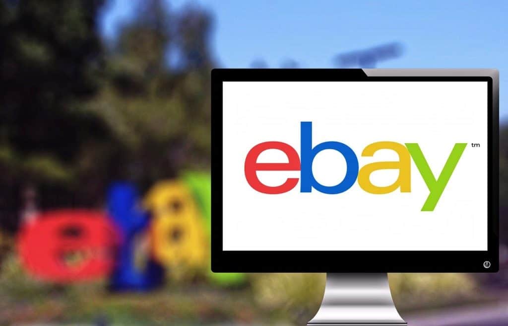 eBay logo on an eCommerce computer screen